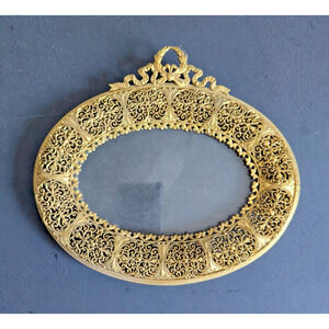 VINTAGE Ornate GOLD FILIGREE FRAME OVAL